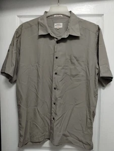 Quicksilver Waterman Collection Hemd Herren L Beige Knopfleiste Kurzarm - Bild 1 von 6