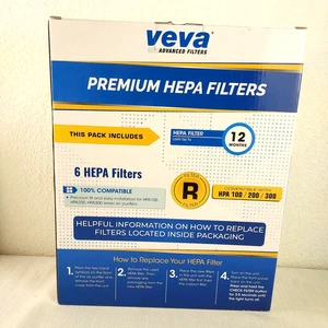 VEVA HEPA Filter Replacement 6 Pack - Compatible w/Honeywell Air Purifier Series - Picture 1 of 8