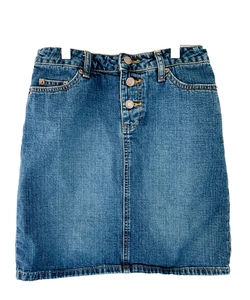 Old Navy Woman Size 1 Small Denim Skirt Button Front Western Preppy - Picture 1 of 10