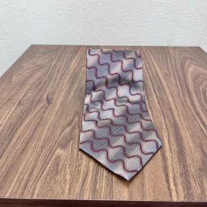 Pierre Cardin Men's Silver Red Abstract 100% Silk Classic Neck Tie - Picture 1 of 5