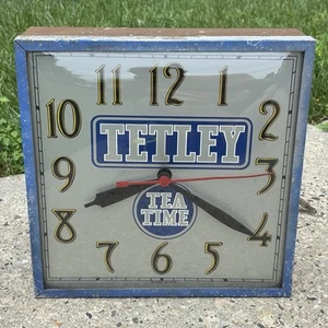 Vintage Tetley Tea Time 13” advertising electric clock - works - Picture 1 of 16