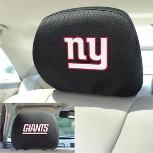New York Giants Football NFL Head Rest Covers Licensed By FANMATS- Set of 2 - Picture 1 of 1