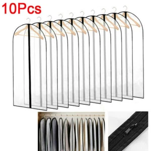 10x Clear Garment Bag Hanging Clothes Travel Coat Suit Dress Storage Dust Cover - Picture 1 of 17