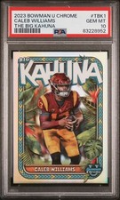 2023 Bowman Chrome University CALEB WILLIAMS SP Big Kahuna CASE HIT Psa 10 Pop 5