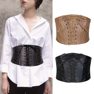 Damengürtel Aus Pu-Leder Geknotetes Korsett Mit Breitem Elastischem Band In  / - Bild 1 von 4