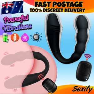 Double Ended Anal Vagina Vibrator Dildo Beaded Massager Couple Adult Sex Toy - Picture 1 of 16