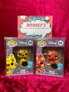 Funko Pop Art Series Chip #30 Dale #31 Disney Bundle With Protectors - Picture 1 of 6