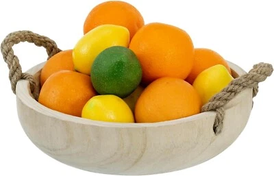 Frutero de madera marrón claro de mesa, cuenco decorativo para servir para decoración del hogar Foto 1 de 4