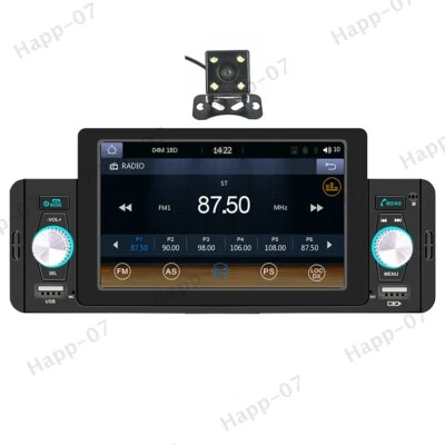 1Din Stereo Car Radio Bluetooth MP5 Player For Apple Carplay Android Auto Camera - Imagem 1 de 4