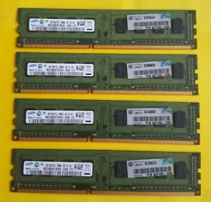 Samsung 4GB 4x1GB 1Rx8 PC3-10600U-09-10-A0 M378B2873H1-CH9 desktop Memory - Picture 1 of 3