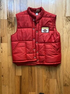 Men’s 80’s Vintage Red Puffy Vest Large - Picture 1 of 6