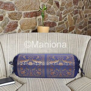 2Pcs Navy Blue Cushion Covers Bolster Pillows Shells Mandala Floras Sofa 30x50cm