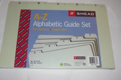 Vintage BNIP Smead A-Z Alphabetic Guide Set - Pressboard, Legal Size - Unopened - Image 1 of 4