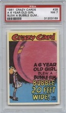 1961 Topps CRAZY CARDS #28 A 6 Year Old Girl PSA 7