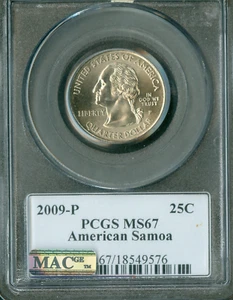 2009 P VIRGIN ISLAND FLAB QUARTER PCGS MS67 BUSINESS STRIKE MAC SPOTLESS . - Picture 1 of 2