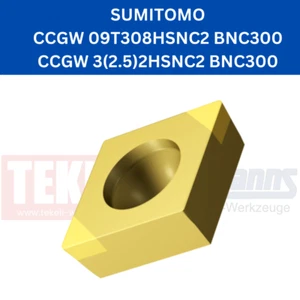SUMITOMO CCGW 09T308HSNC2 BNC300 CBN-Wendeschneidplatten (2 Schneiden) - Picture 1 of 1