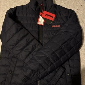 Men Hugo BOSS, Mid Weight Puffer Jacket, Dark Navy Blue Size Small NWT - Picture 1 of 5