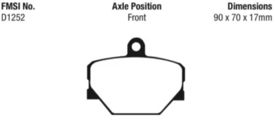 EBC Redstuff Sport Brake Front Pad Set for 2008-2020 Smart Fortwo 1.0L DP31287C - Image 1 of 3