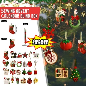 Sewing Advent Calendar 2025, 24Day Christmas Countdown S-urprise Box, 2D Acrylic - Picture 1 of 17