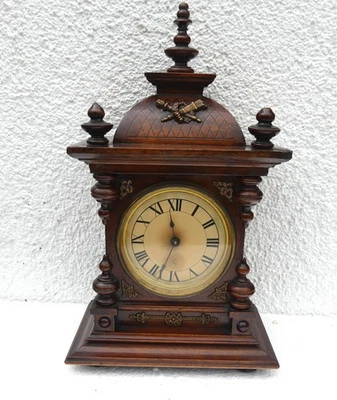 antike Tischuhr ,Kaminuhr, mit Wecker, für Uhrmacher / Bastler - Bild 1 von 4