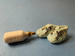 Vintage Arcadia Miniatur Salz & Pfefferstreuer Booties und Flasche - Bild 1 von 11