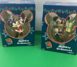2 Disney Christmas Ornaments Mickey and Minnie Mouse NIP - Picture 1 of 6