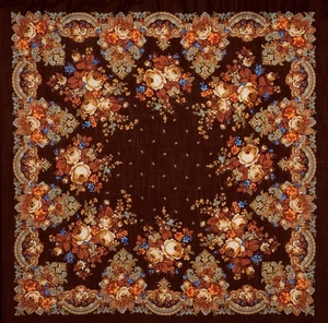 Pavlovo Posad Traditional Russian Paisley Print Wool Shawl. Rare. - Picture 1 of 5
