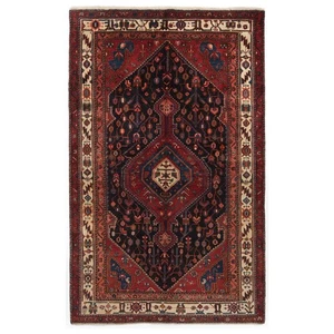 Hamedan 232x148cm Handgeknüpfter Perserteppich Orient Wolle Carpet Rug Nachtblau - Picture 1 of 10
