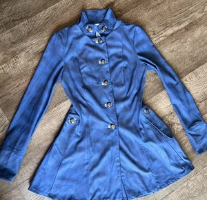 Joseph Ribkoff Military Style ponte knit Jacket size 8 Crest buttons Blue RARE - Picture 1 of 19