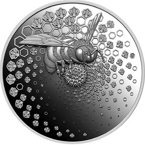 Moneda Liberia Entoma Bee 2023 2 oz plata ultra alto relieve prueba oscura - Imagen 1 de 3