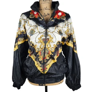 Chaqueta De Colección Pentatlón Estampado Barroco Negra Cortavientos Dorado Rojo Para Mujer Talla S - Imagen 1 de 18