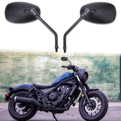 Espejos retrovisores ovalados universales 10 mm para moto Honda Rebel 250 300 450 500 Foto 1 de 4