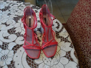 Louis Vuitton Pink Patent Leather T Strap Wedge Heels Size 37B - Picture 1 of 22