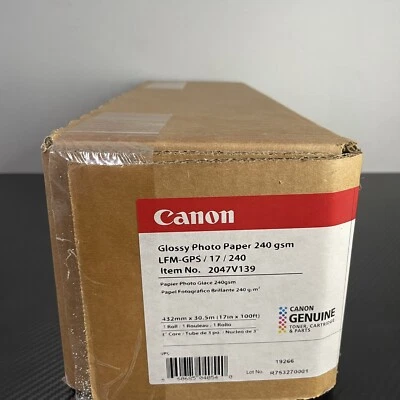 Canon 2047V139 Glossy Photo Paper 240gsm 17"x100' Roll Size 432mm x 30.5m NEW - Image 1 of 2