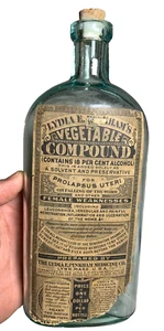 Antique Victorian Label Bottle Pinkham's FEMALE WEAKNESSES Lynn Massachusetts MA - Picture 1 of 17