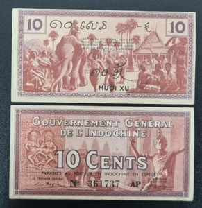 1939 French Indo-china  10 Cents  banknotes  VF-XF - Picture 1 of 1