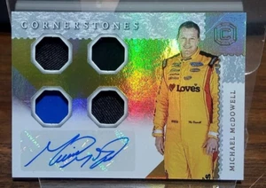 Michael McDowell 2021 Panini Chronicles Cornerstones Quad Relic Auto Nascar - Picture 1 of 2