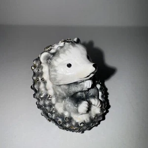 IGEL Silber/Grau/Gold Schmuck Nieten Keramik Figur aufklappbar Schmuckschatulle - Bild 1 von 7