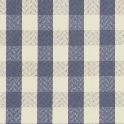 FOY & CO Croyde Karo Stoff blau 137 cm Fischgrät Webmöbel Meterware