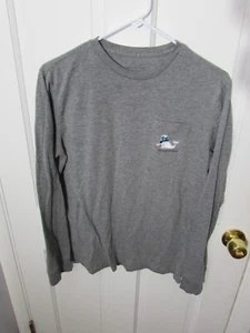 Vineyard Vines Shirt Youth XL Gray Happy Holidays 2016 Snowman Whale Logo - Picture 1 of 7