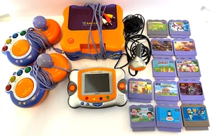 Vtech Vsmile TV Learning System/Pocket/2 Controllers/12 Games/Car Adapter Plug - Picture 1 of 7