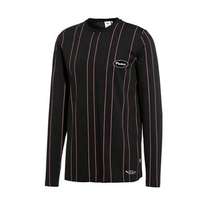 Puma Local 91074 Men's Black Long Sleeve Striped Crewneck T-Shirt $150 - Picture 1 of 4