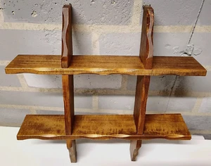Vintage schwebendes Holz Live Edge Wandregal hängendes Display Dekor rustikal handgefertigt 15" - Bild 1 von 12
