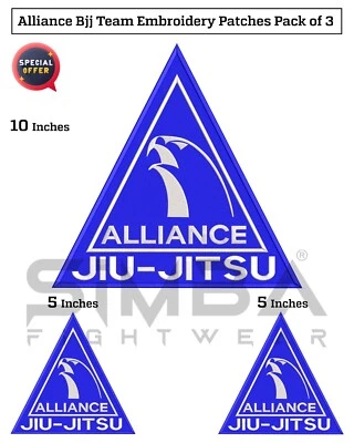 3 Pcs Alliance Bjj Patch Jiujitsu Gi Embroidery Patches Alliance Kimono Patches - Image 1 of 4