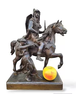 Chef Gaulois à Cheval En Bronze, XIXème Siècle - Picture 1 of 14