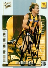 ✺Signed✺ 2004 HAWTHORN HAWKS AFL Card RICHIE VANDENBERG