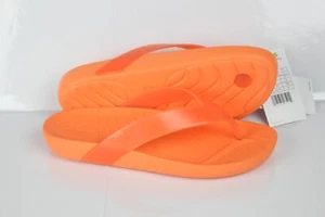 Crocs Women's Splash Glossy Flip Flop Sandals Size 7 Tangerine 208534 83I - Picture 1 of 4