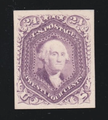 US 70P4 24c Washington Proof on Card VF-XF SCV $500 - Image 1 of 2