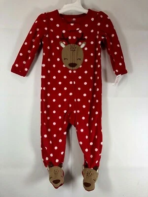 Just One You By Carters Rojo/Blanco Lunares Reno Dormir Jugar Vellón Dormir Foto 1 de 4