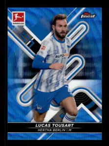 2021-22 Topps Finest Bundesliga #9 Lucas Tousart refractor onda azul #/150 - Imagen 1 de 2